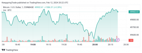سعر البتكوين (BTCUSD) يستمر بتحقيق الأهداف الإيجابية – تحليل - 12-02-2024