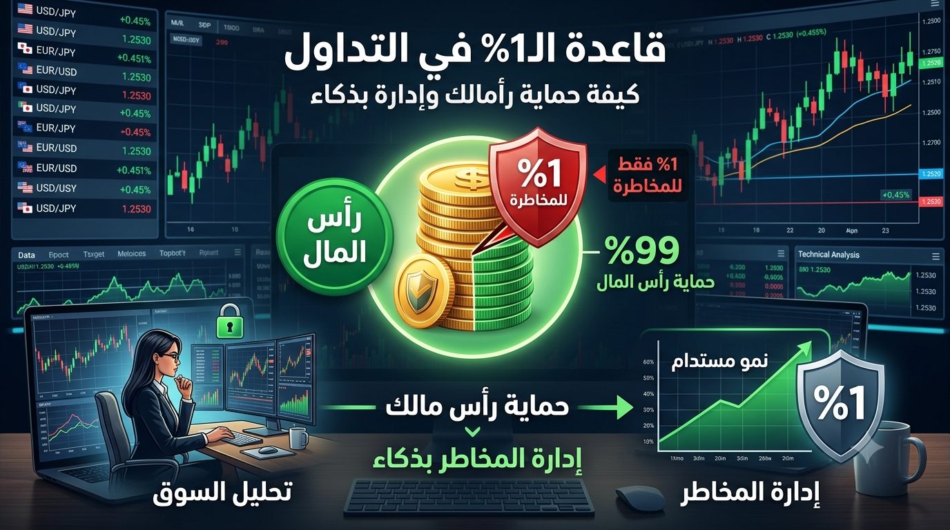 قاعدة 1 % في التداول: كيف تحمي رأس مالك وتدير المخاطر بذكاء؟