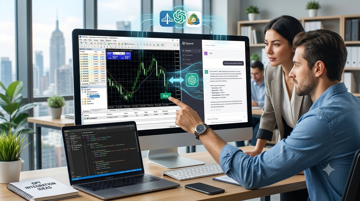 كيف تربط ChatGPT مع MetaTrader 4 لتحليل السوق؟