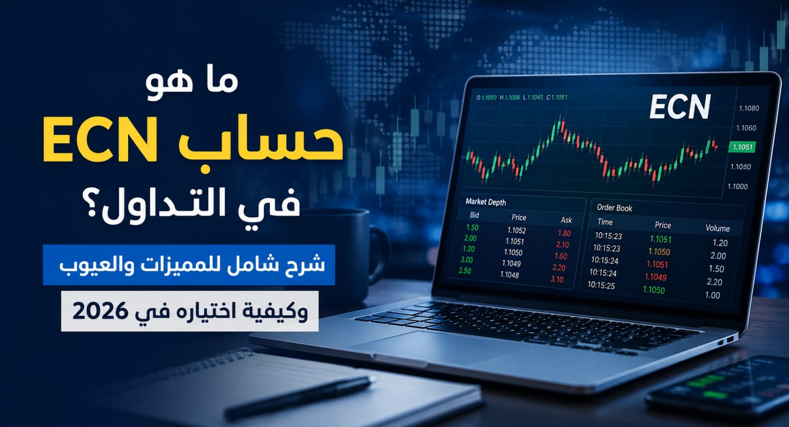 ما هو حساب ECN في التداول؟ شرح شامل للمميزات والعيوب وكيفية اختياره في 2026