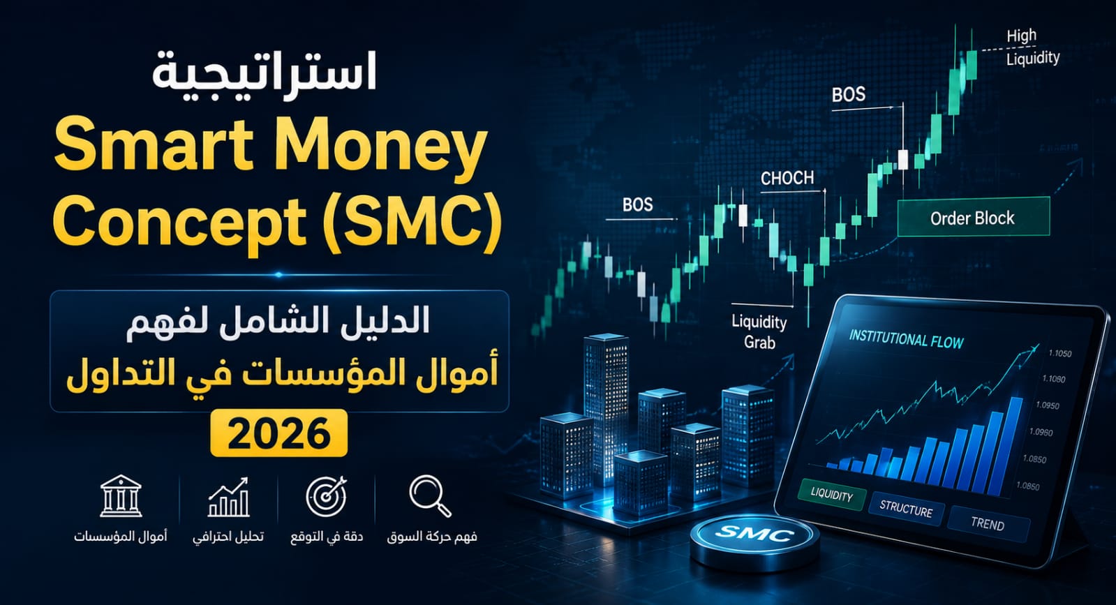 استراتيجية Smart Money Concept (SMC) | الدليل الشامل لفهم أموال المؤسسات في التداول 2026