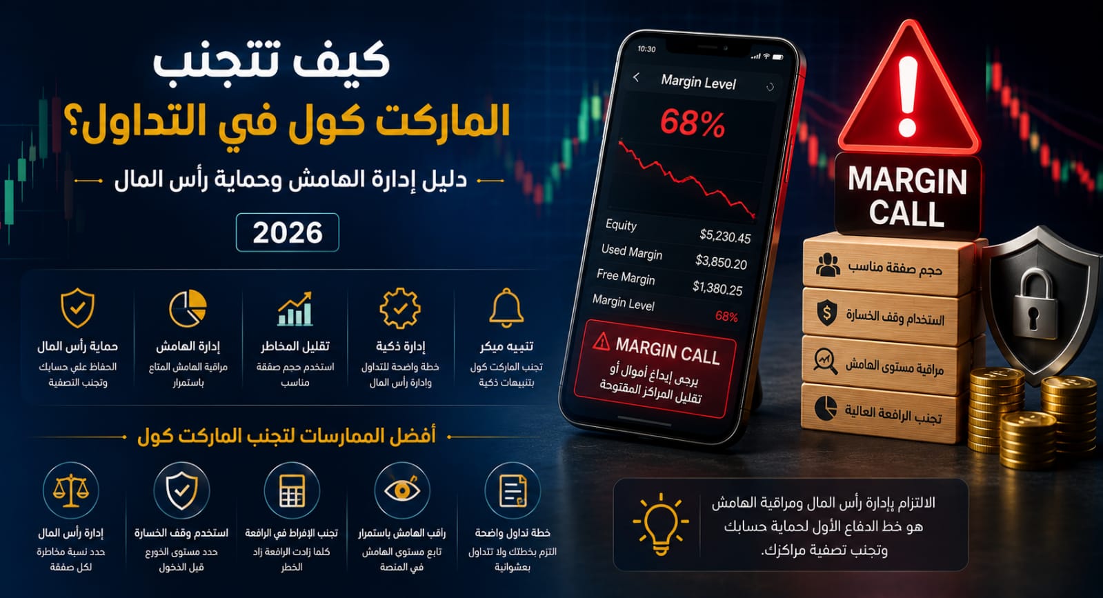 كيف تتجنب الماركت كول في التداول؟ دليل إدارة الهامش وحماية رأس المال 2026