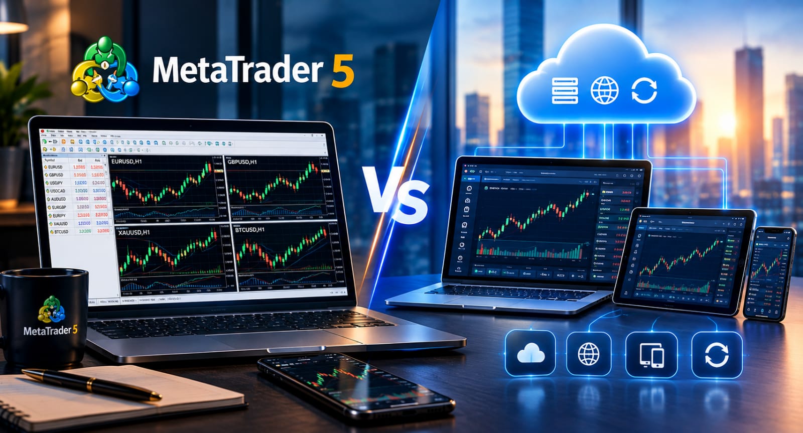 مقارنة MetaTrader 5 والمنصات السحابية الحديثة: أيهما أفضل للتداول في 2026؟