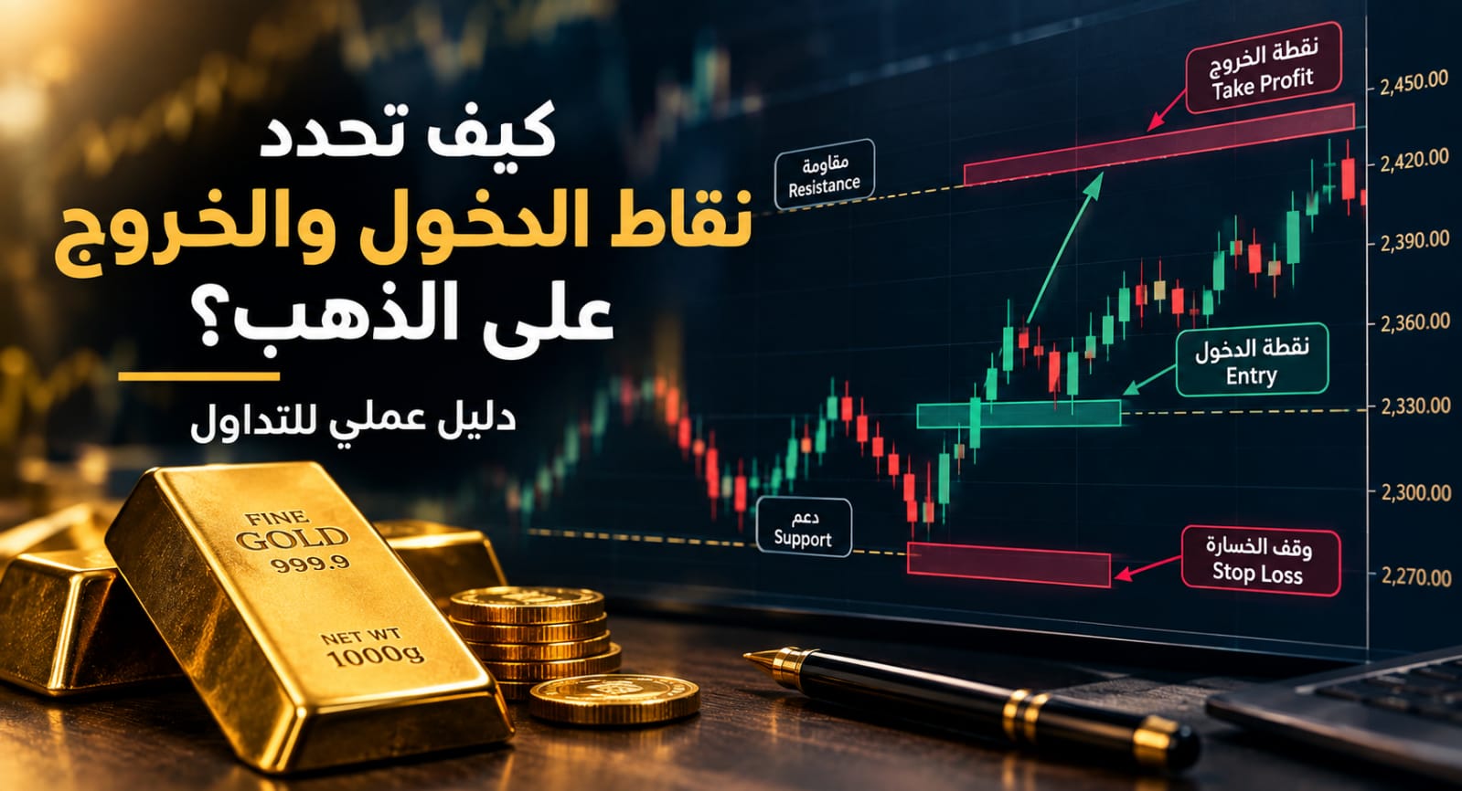 كيف تحدد نقاط الدخول والخروج على الذهب؟ دليل عملي للتداول
