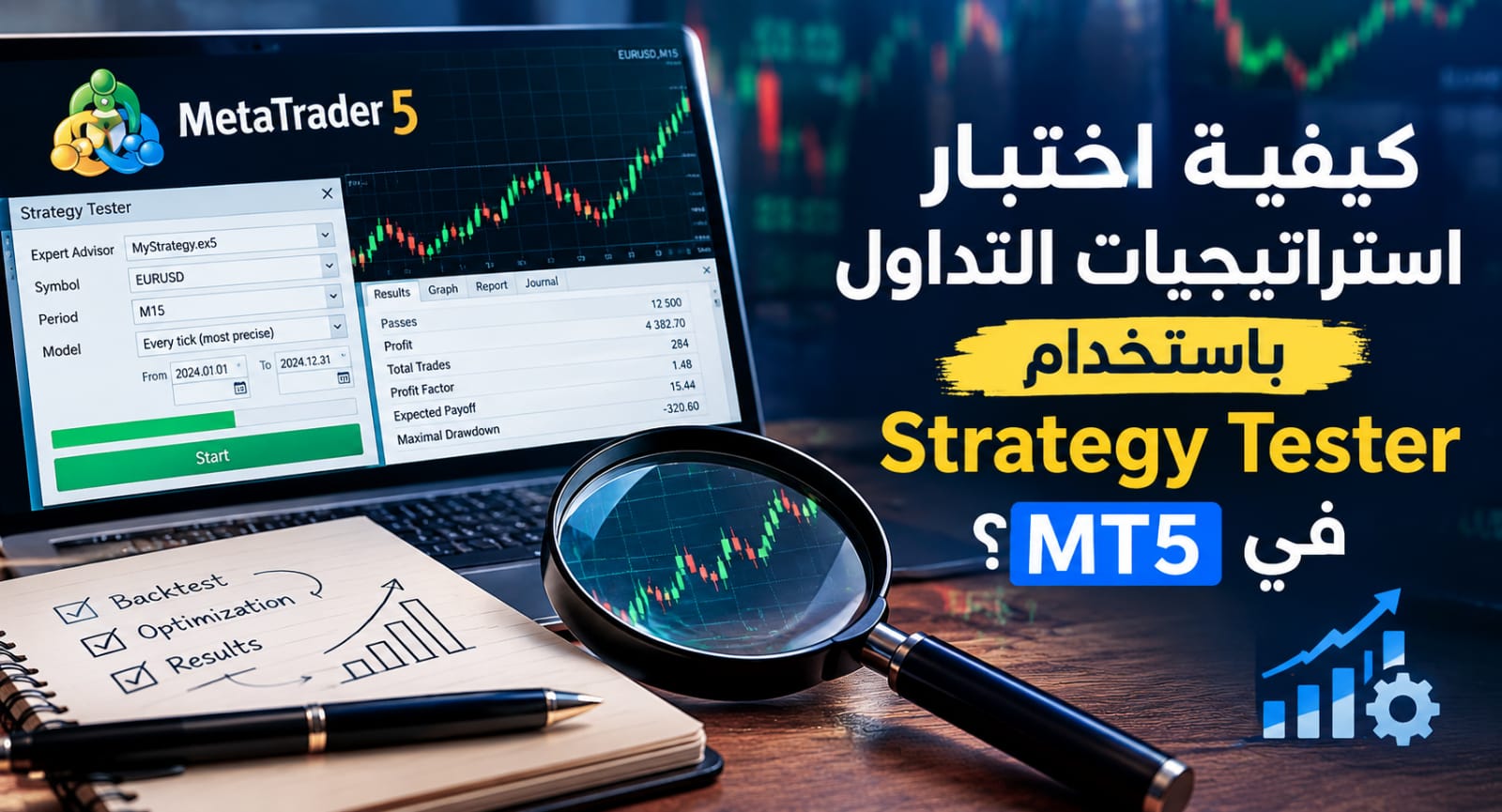 كيفية اختبار استراتيجيات التداول باستخدام Strategy Tester في MT5؟