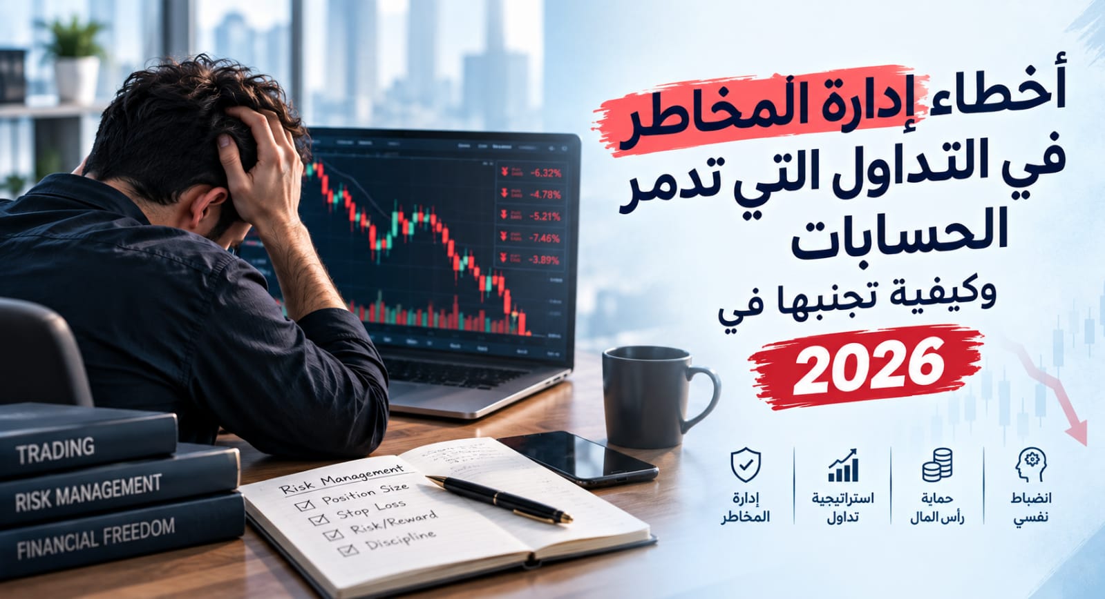 أخطاء إدارة المخاطر في التداول التي تدمر الحسابات وكيفية تجنبها في 2026