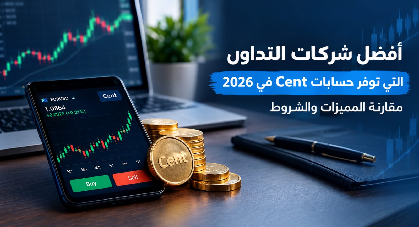 أفضل شركات التداول التي توفر حسابات Cent في 2026: مقارنة المميزات والشروط
